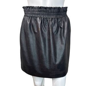 Splendid Skirt Women Small Black‎ Faux Leather Paperbag Skirt Mini Edgy Festival